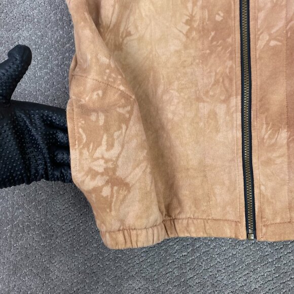 Dagoli Canada Vest Adult Unisex Large Brown Full Zip Tribal Tie Dye Sweatshirt - Picture 3 of 13